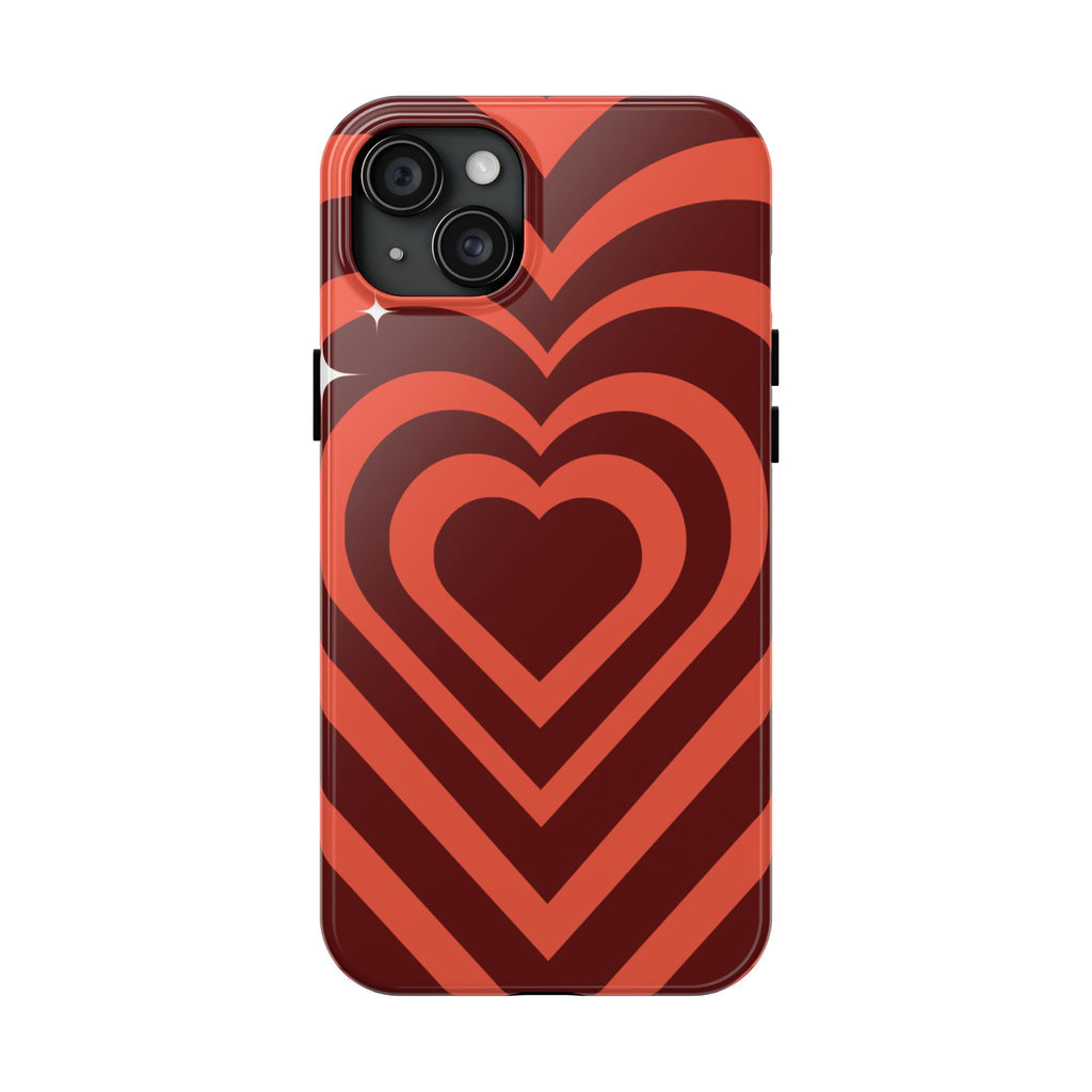 Retro Red Heart Pattern Phone Case