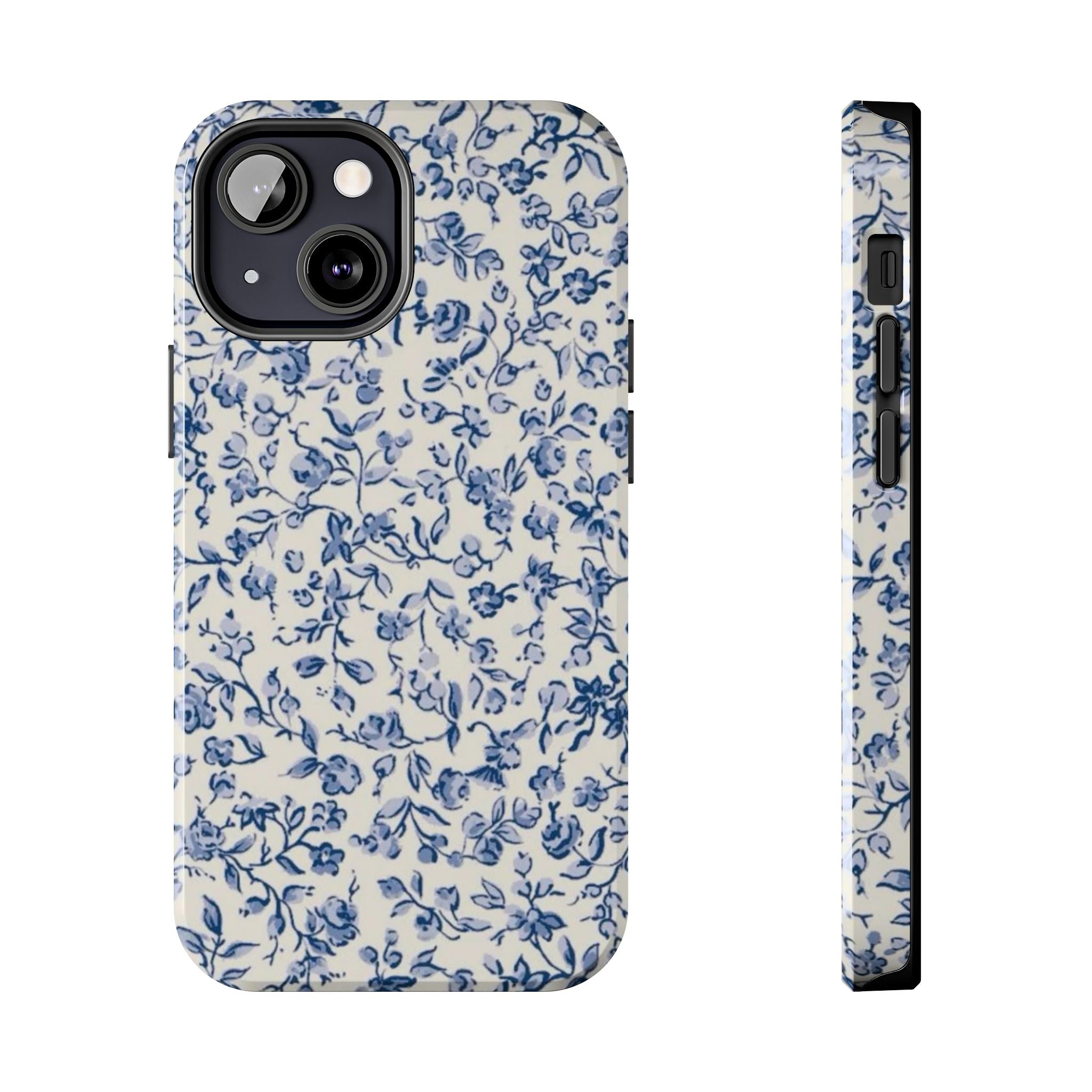 Blue Floral Tough Phone Case