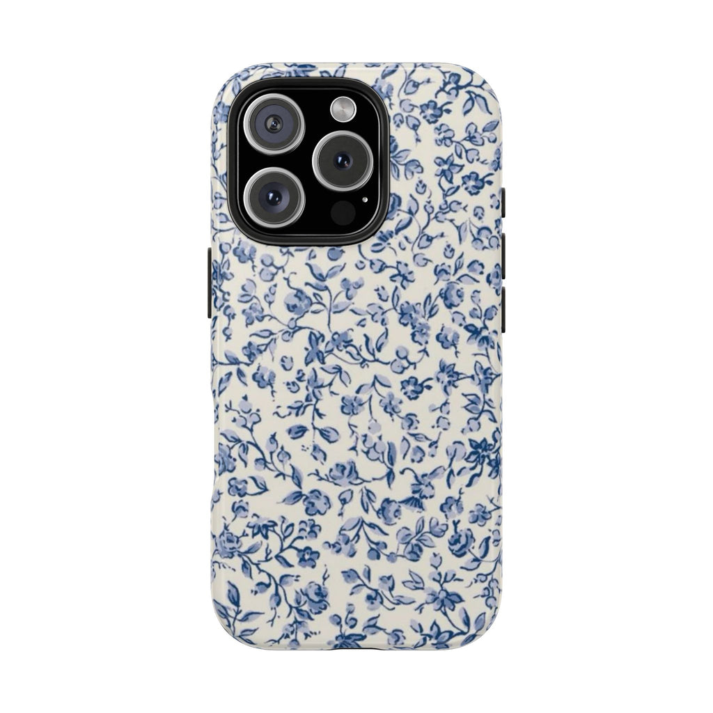 Blue Floral Tough Phone Case