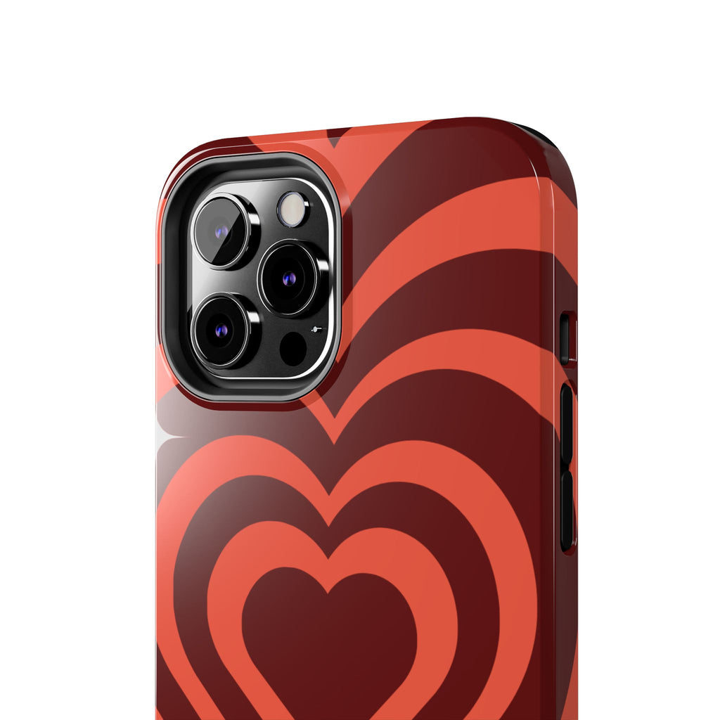 Retro Red Heart Pattern Phone Case