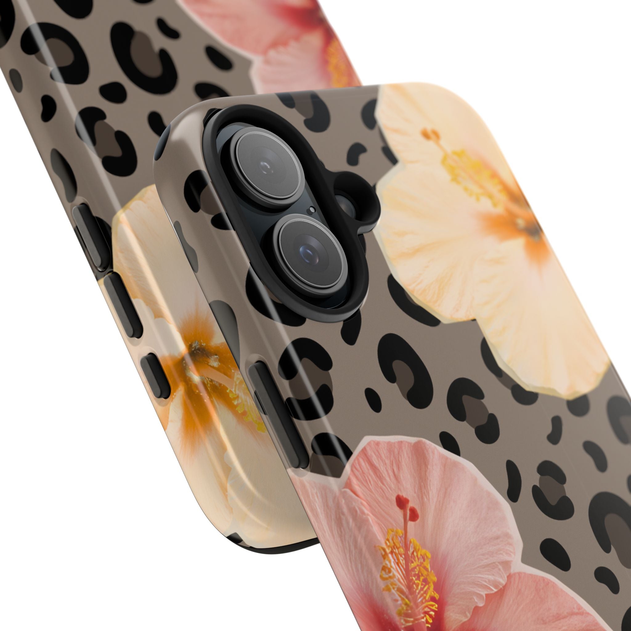Tropical Hibiscus Leopard Phone Case | Floral Animal Print Phone Case
