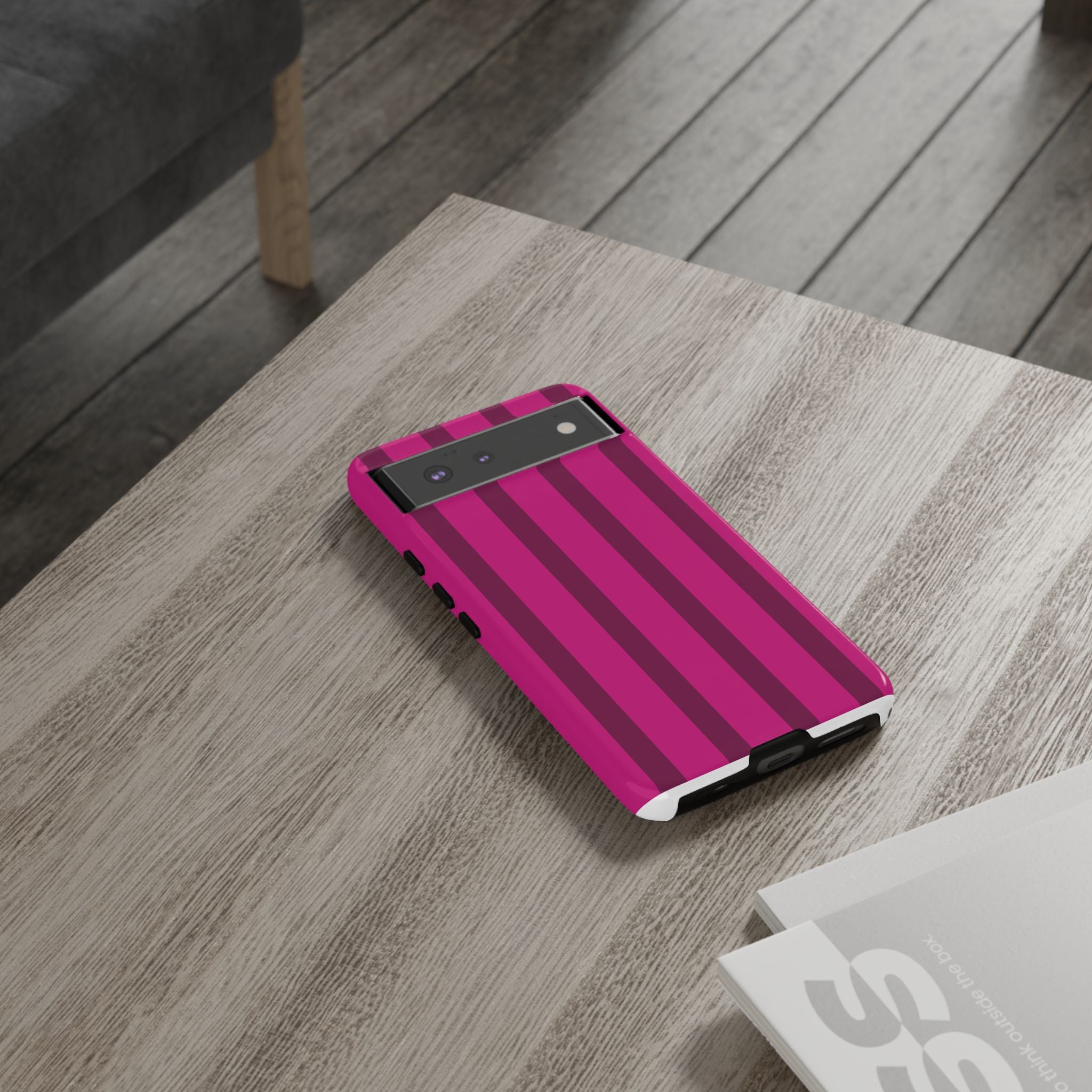 Hot Pink Striped Phone Case