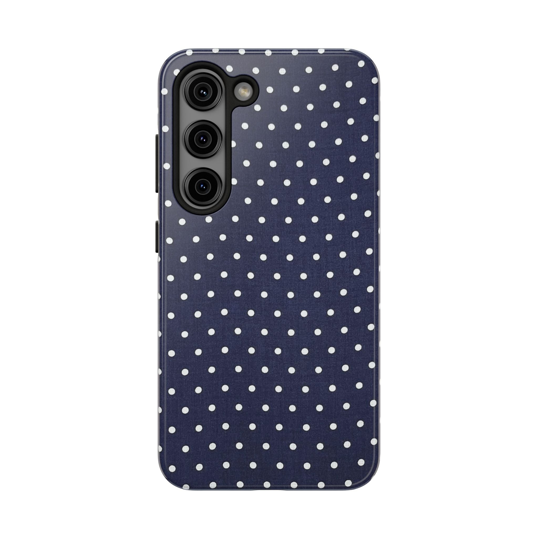 Navy Polka Dot Tough Phone Case