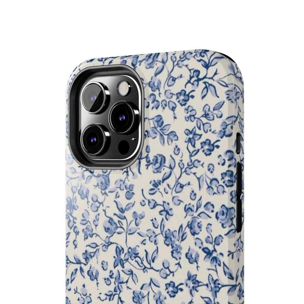 Blue Floral Tough Phone Case