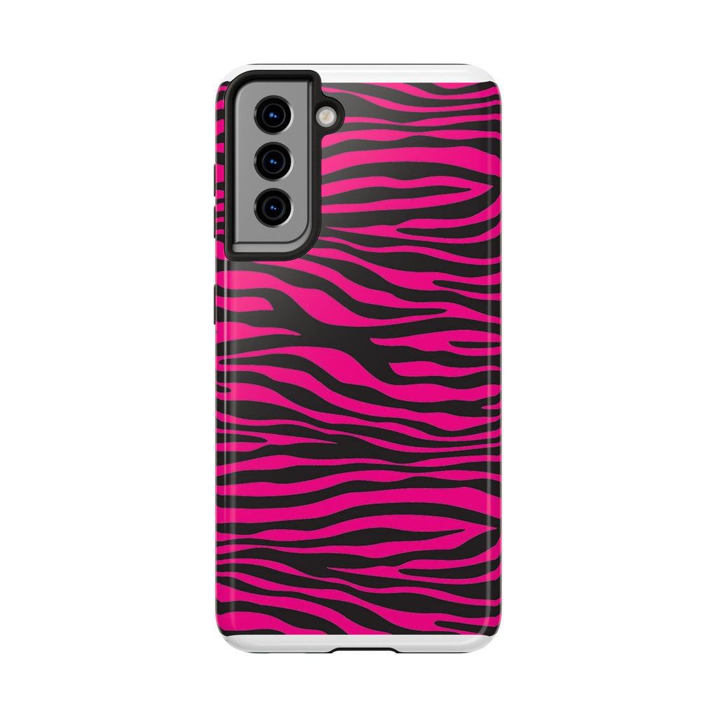 Hot Pink Zebra Tough Phone Case