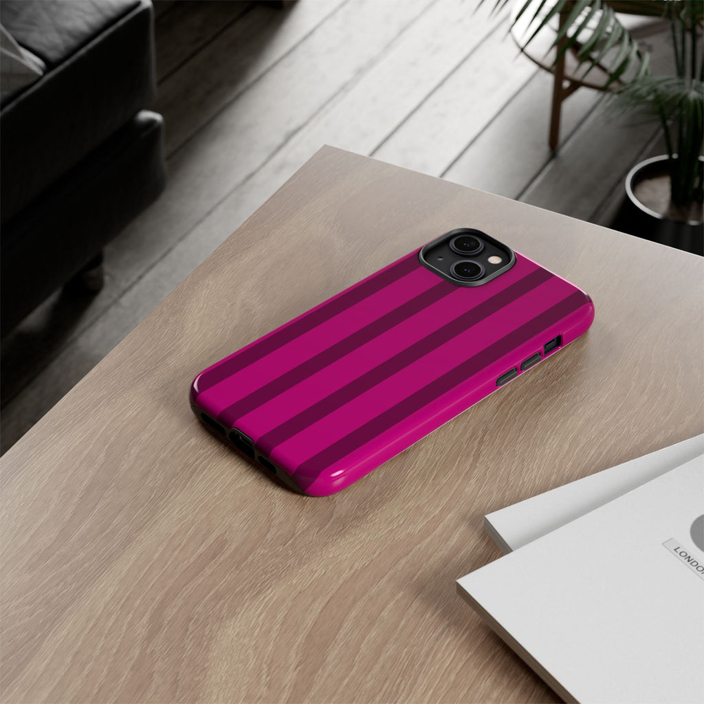 Hot Pink Striped Phone Case