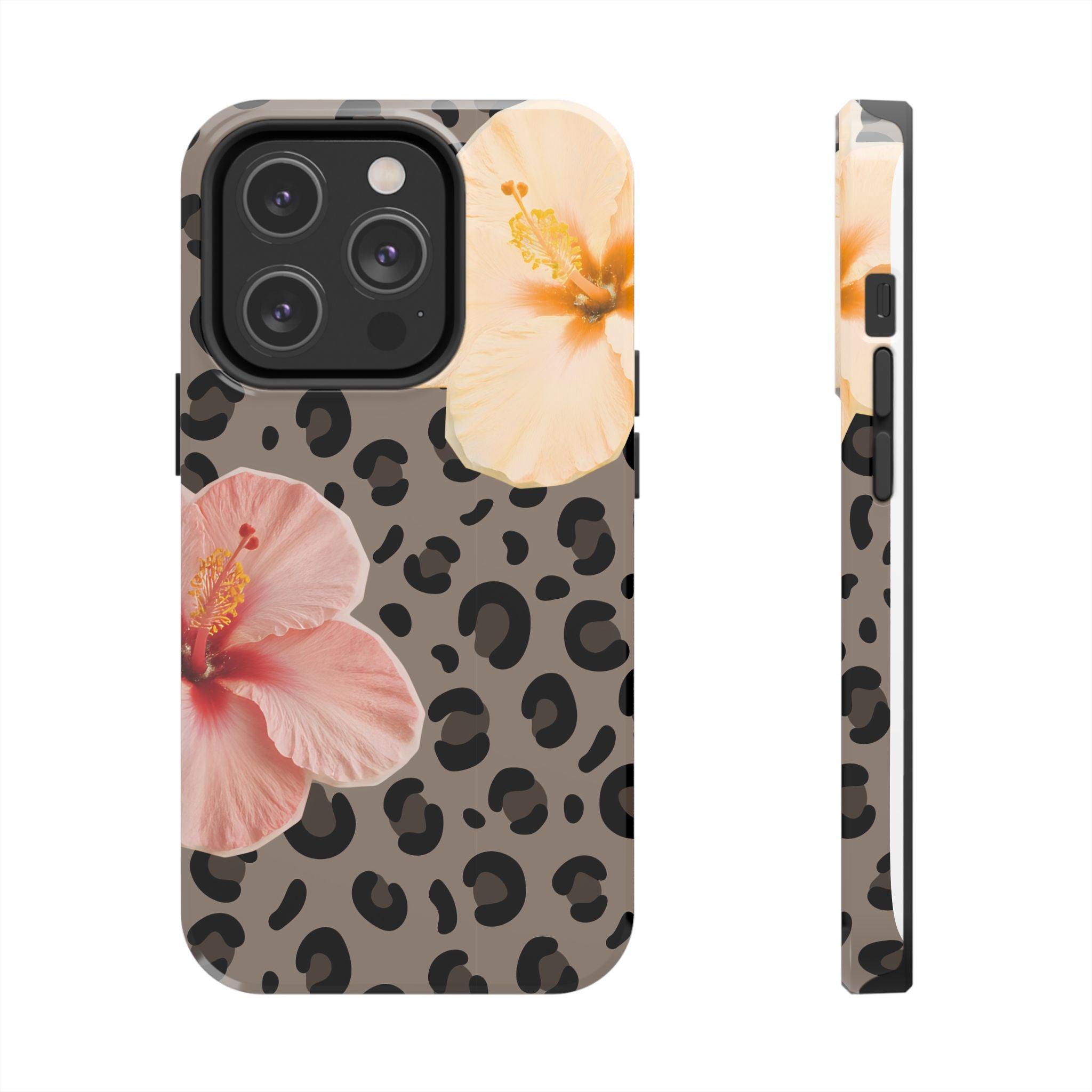 Tropical Hibiscus Leopard Phone Case | Floral Animal Print Phone Case