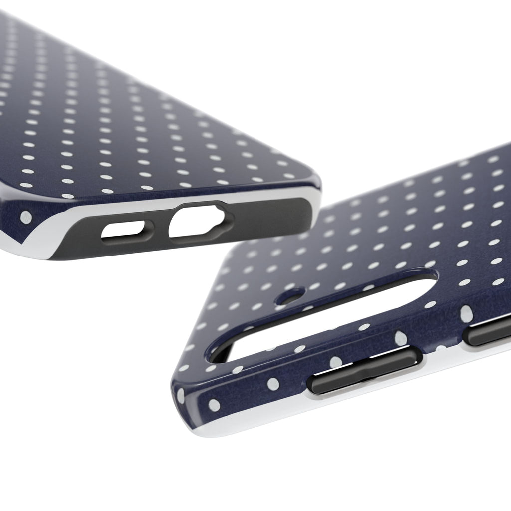 Navy Polka Dot Tough Phone Case