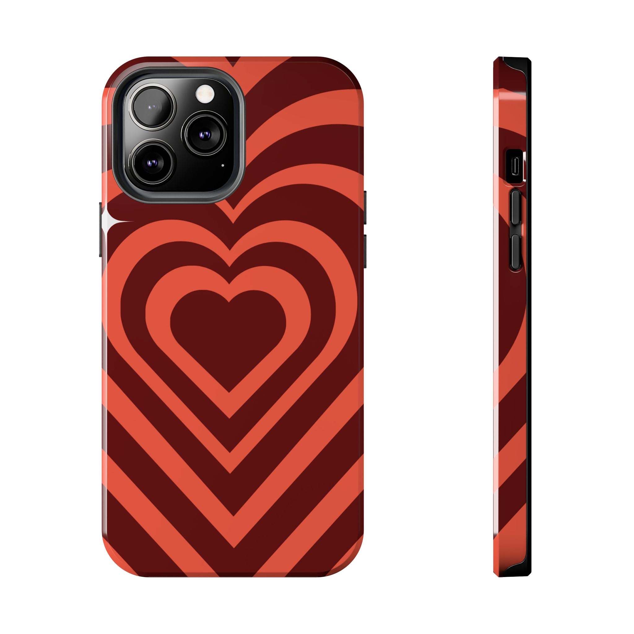 Retro Red Heart Pattern Phone Case