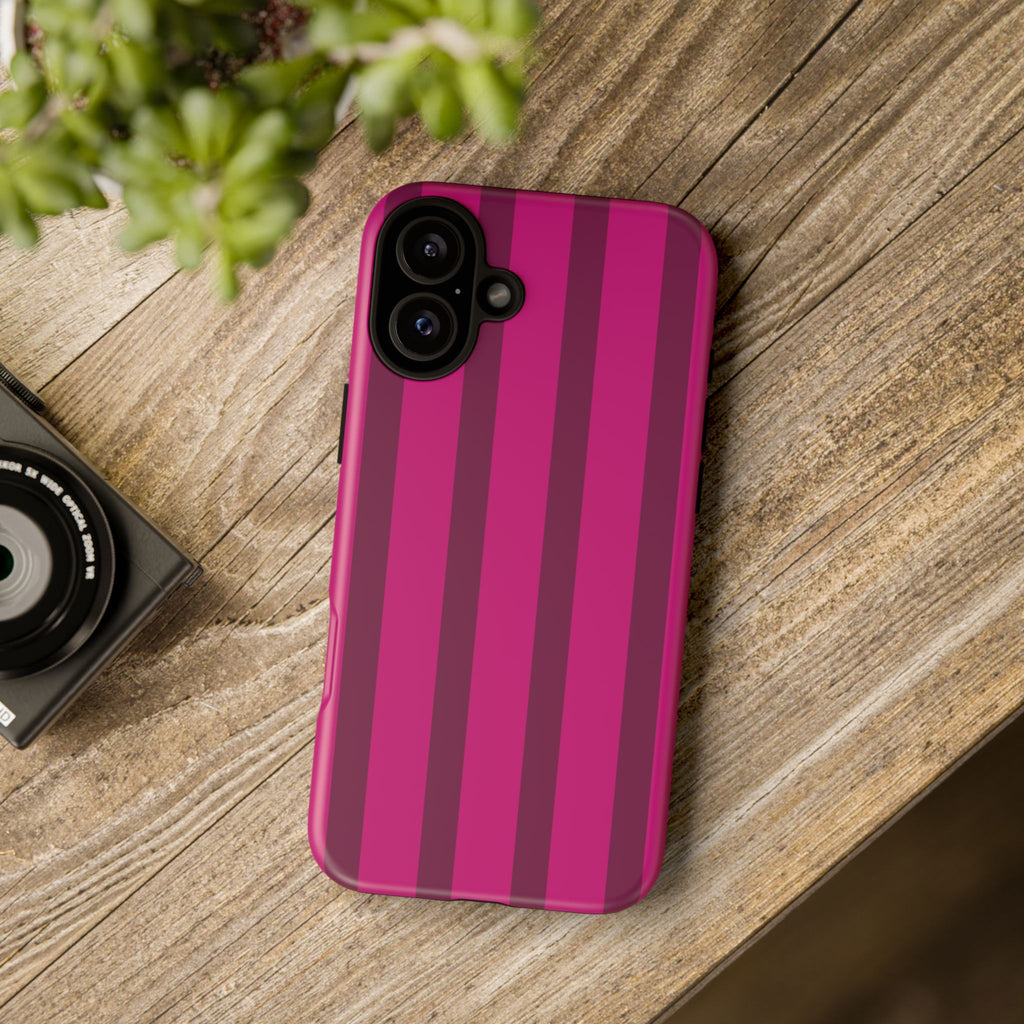 Hot Pink Striped Phone Case