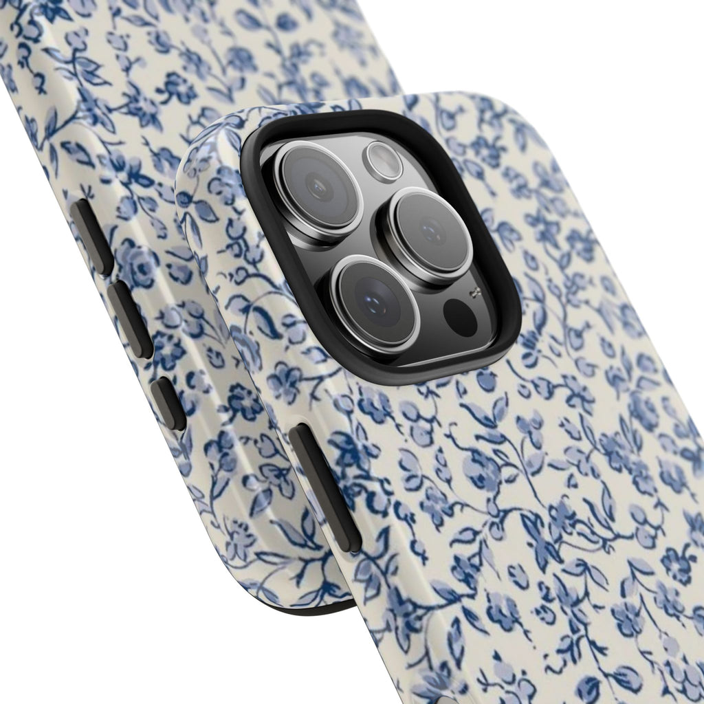Blue Floral Tough Phone Case