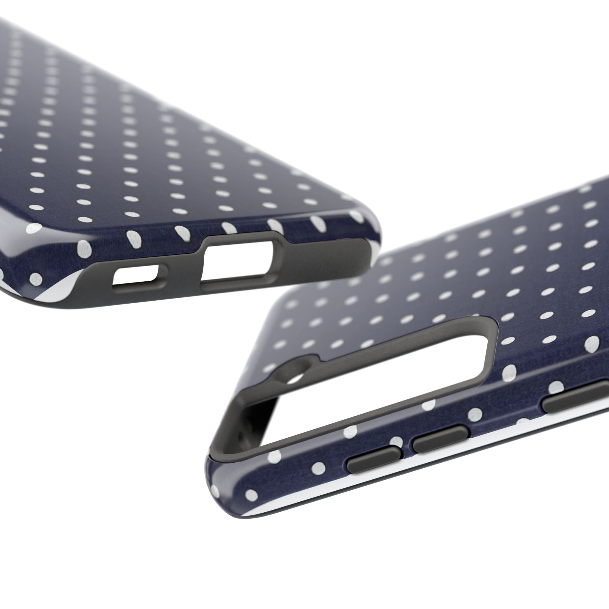 Navy Polka Dot Tough Phone Case
