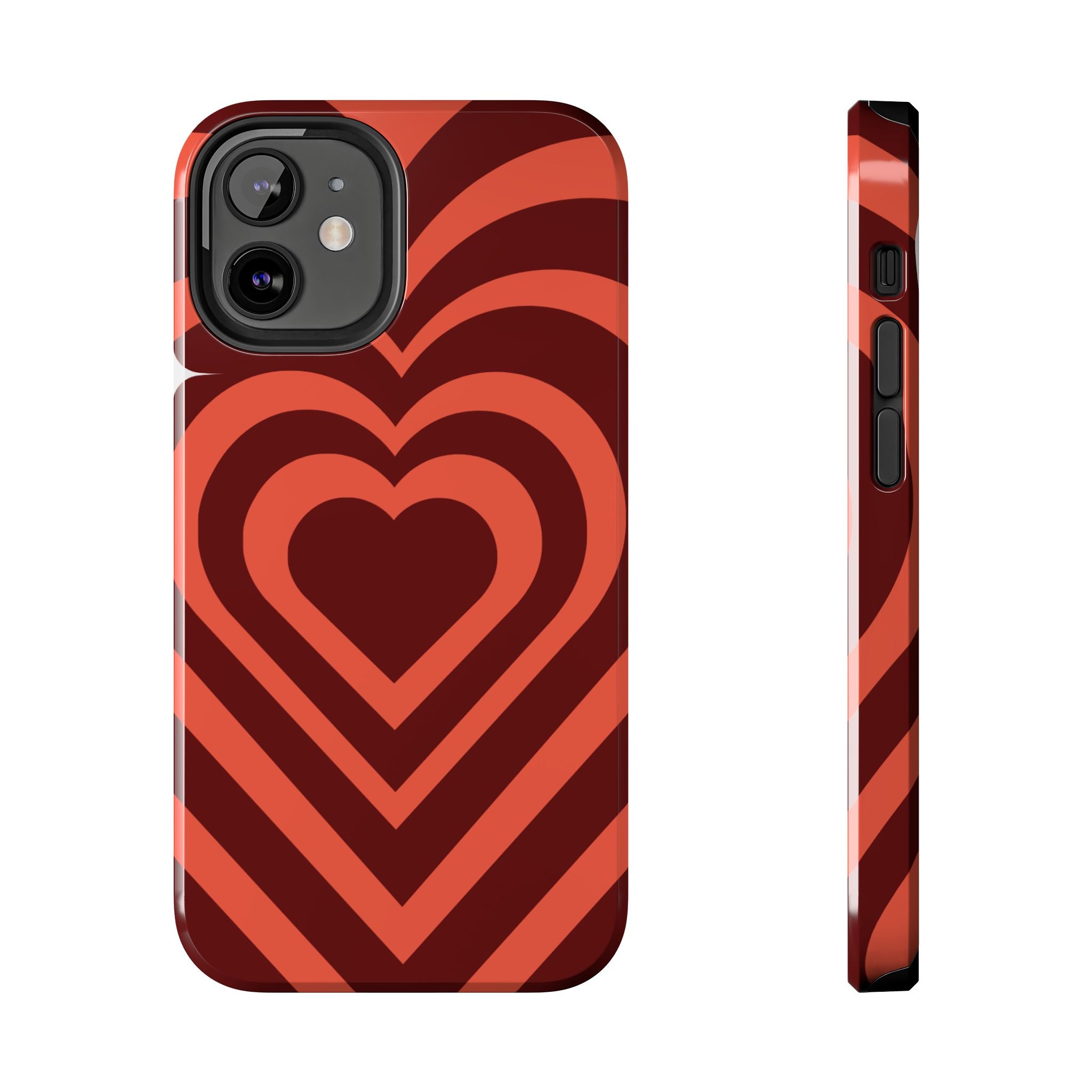 Retro Red Heart Pattern Phone Case