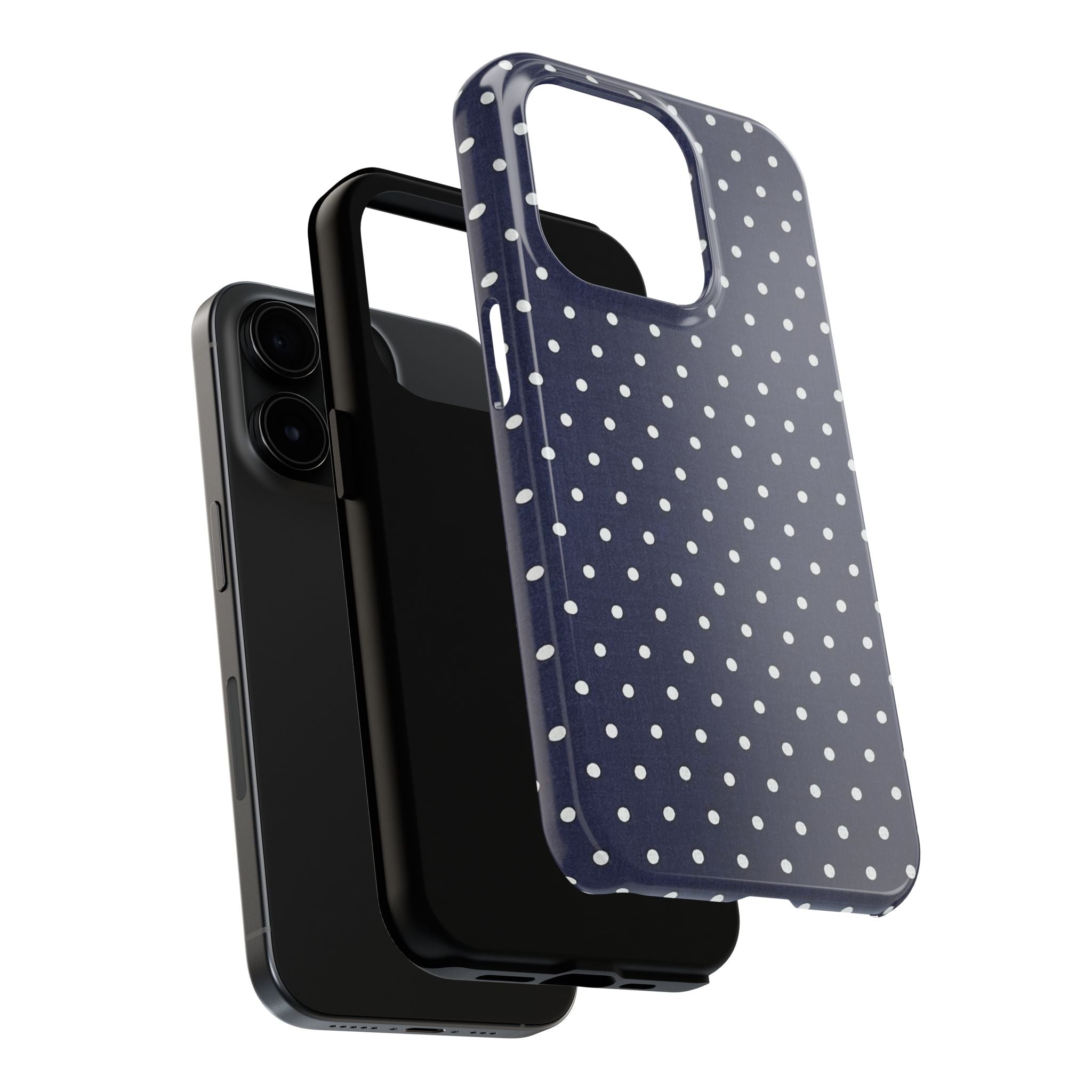Navy Polka Dot Tough Phone Case