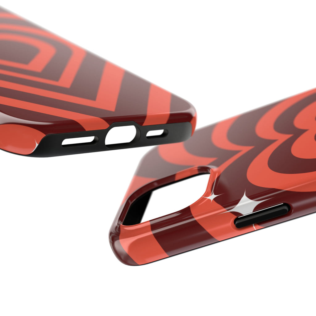 Retro Red Heart Pattern Phone Case