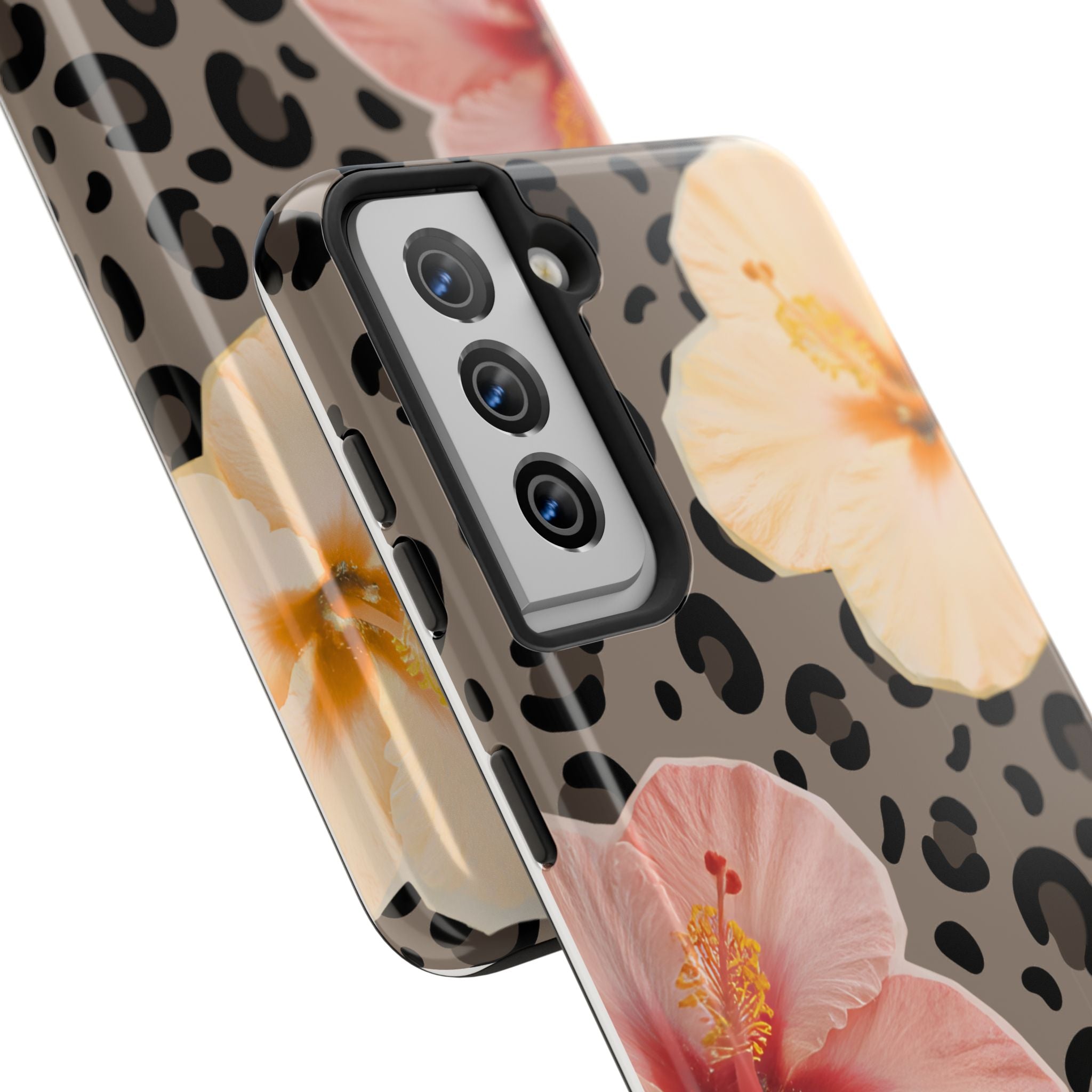 Tropical Hibiscus Leopard Phone Case | Floral Animal Print Phone Case