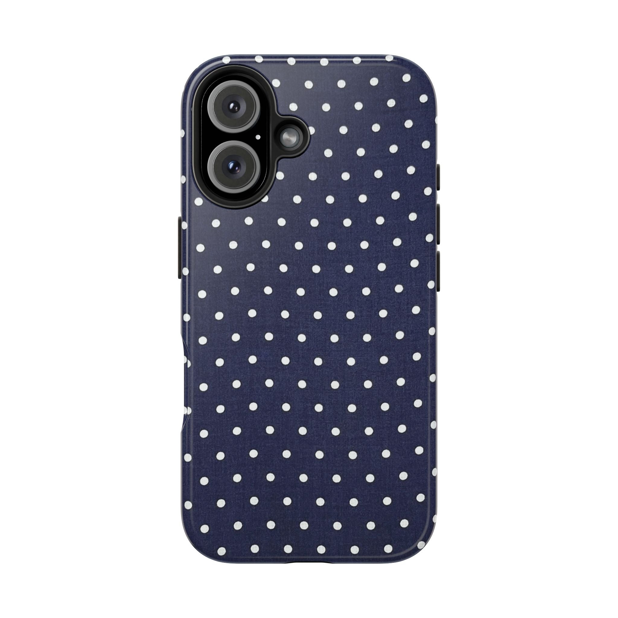 Navy Polka Dot Tough Phone Case