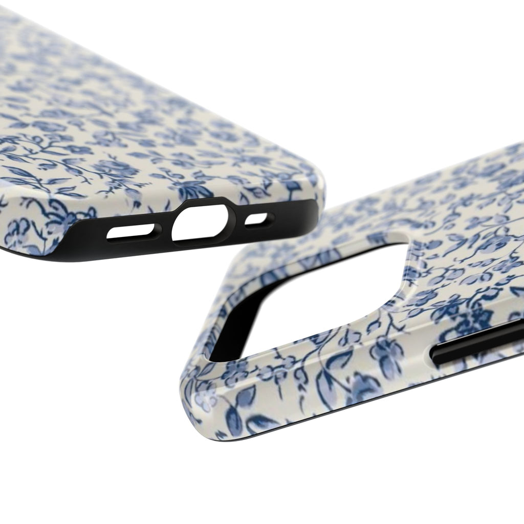 Blue Floral Tough Phone Case