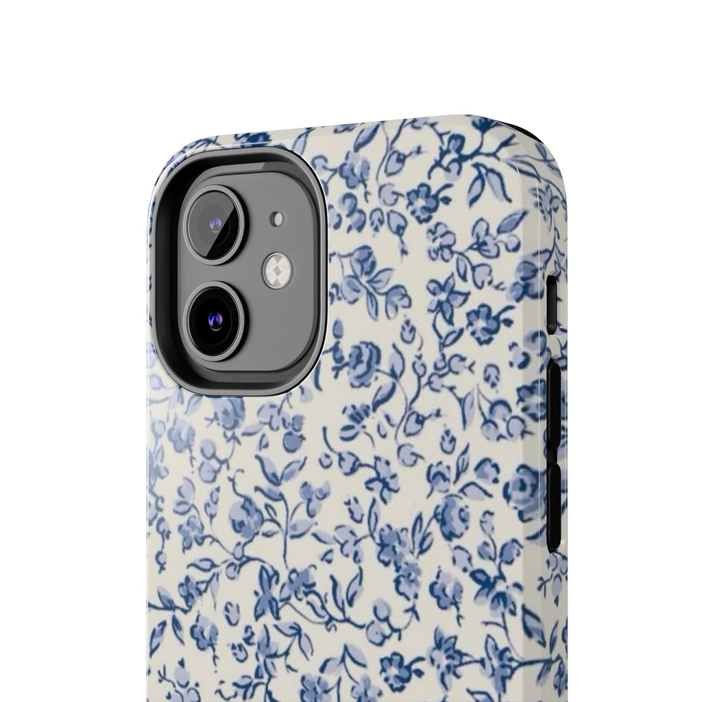 Blue Floral Tough Phone Case