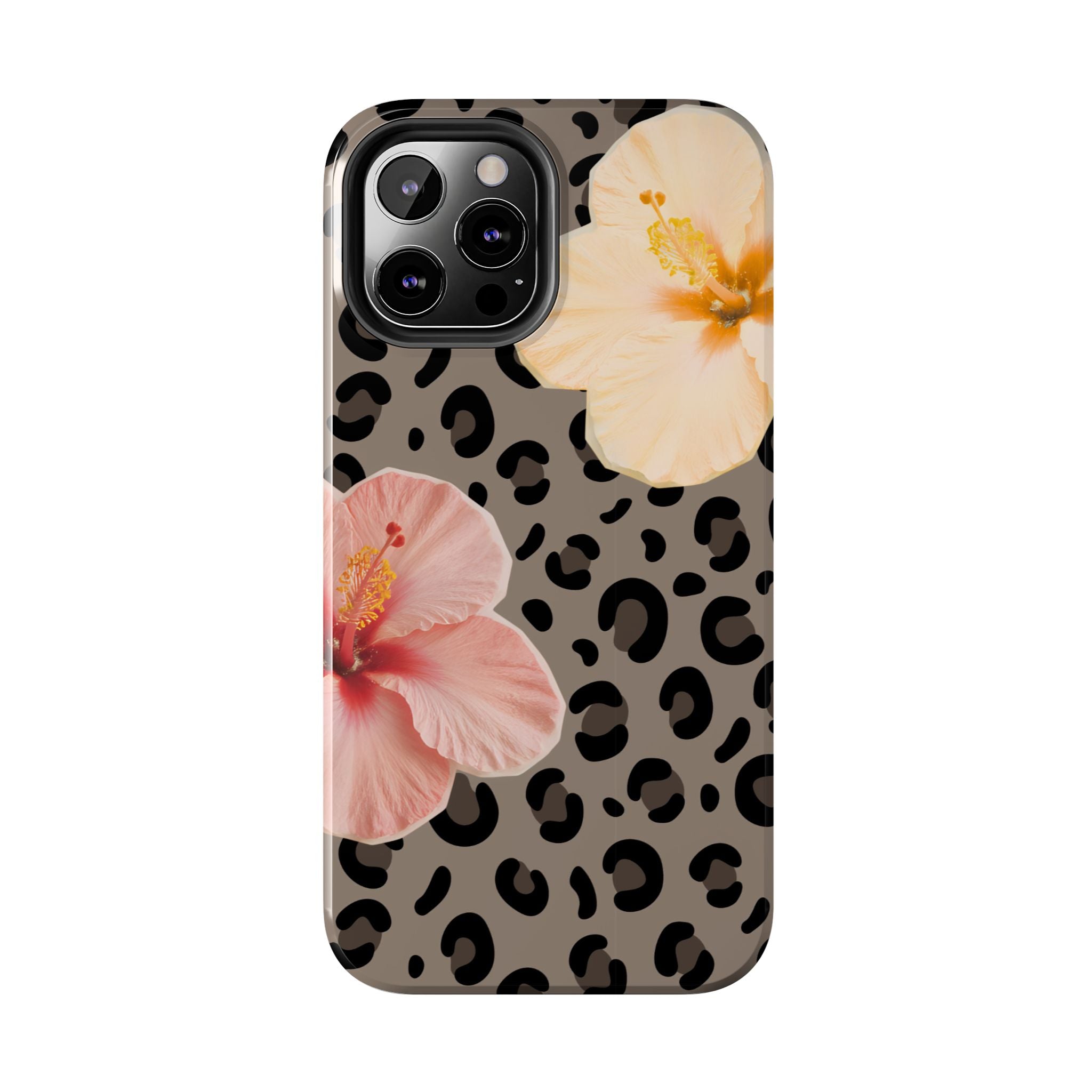 Tropical Hibiscus Leopard Phone Case | Floral Animal Print Phone Case