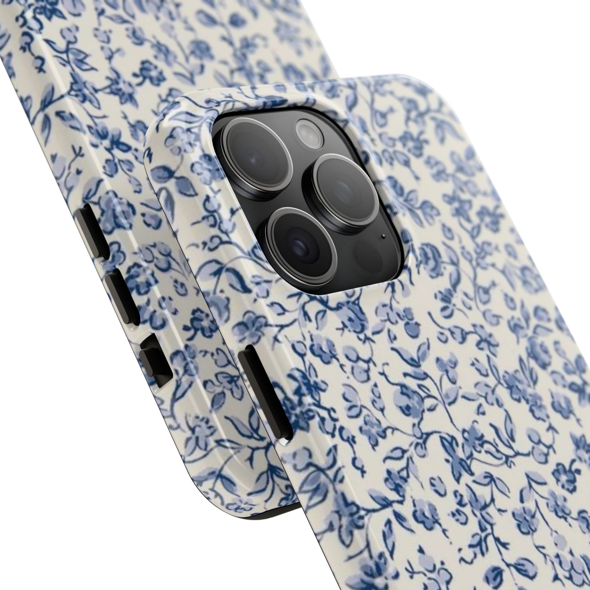 Blue Floral Tough Phone Case