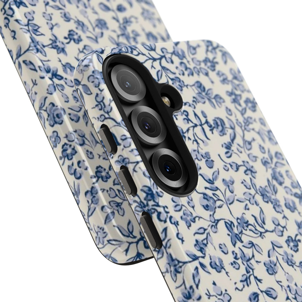 Blue Floral Tough Phone Case