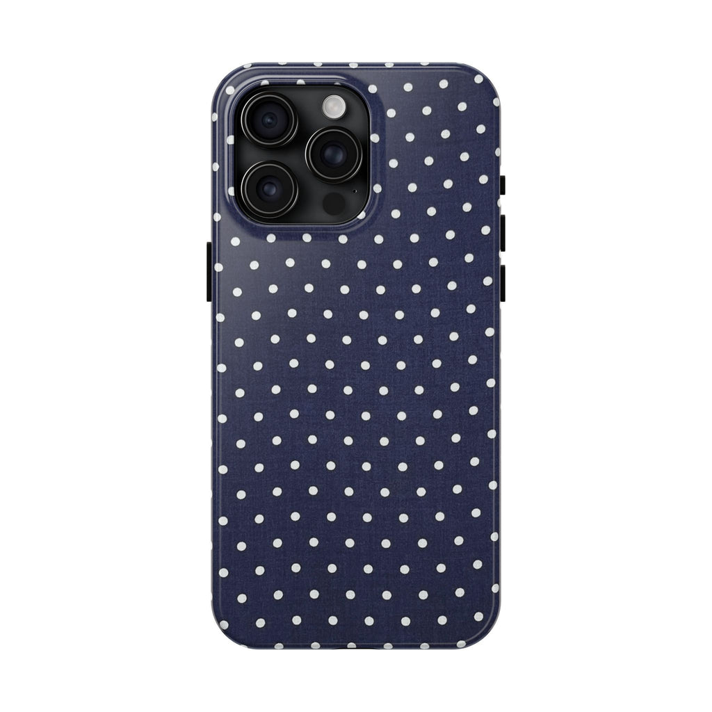Navy Polka Dot Tough Phone Case