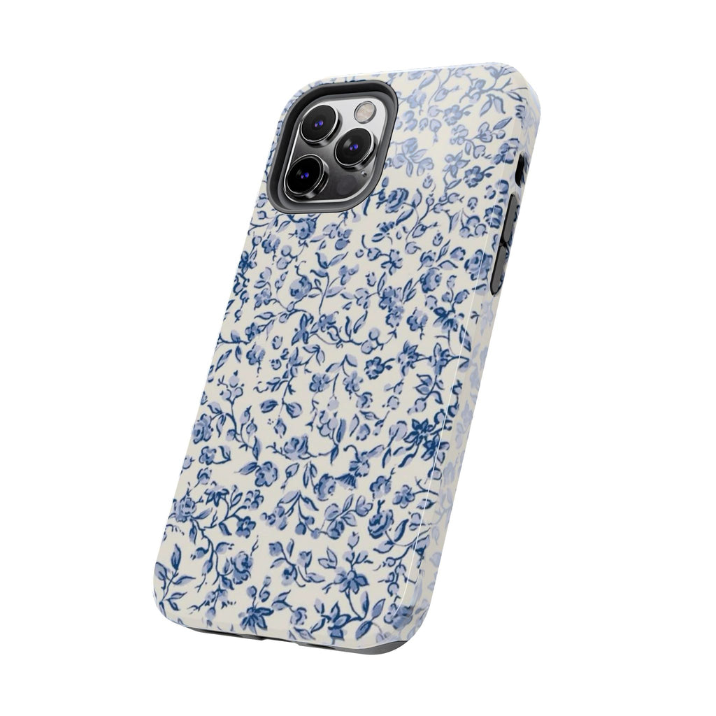 Blue Floral Tough Phone Case