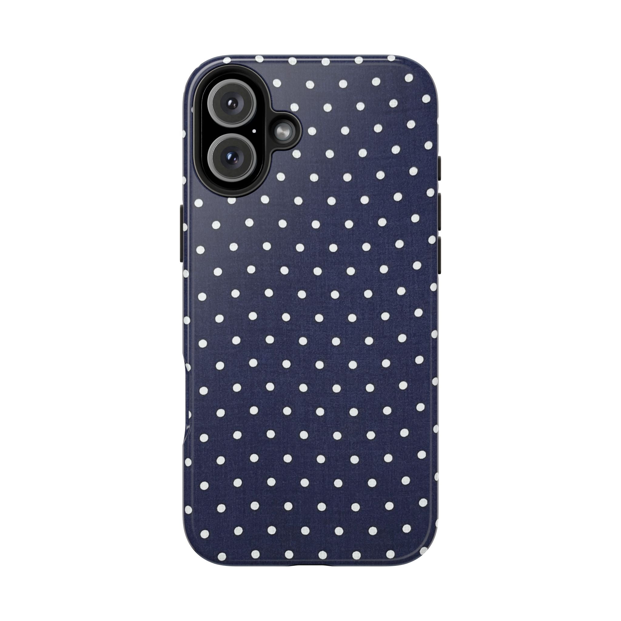 Navy Polka Dot Tough Phone Case