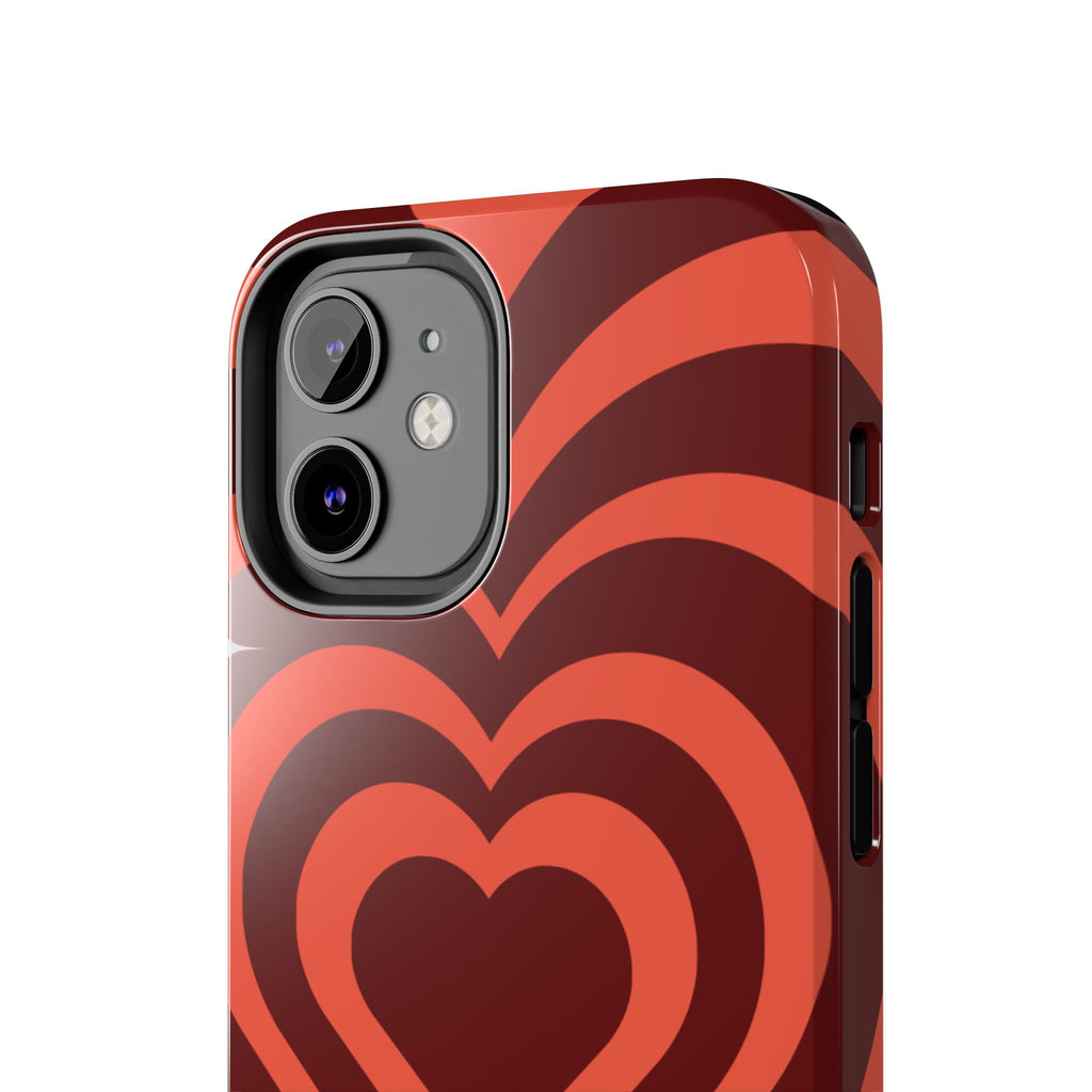 Retro Red Heart Pattern Phone Case