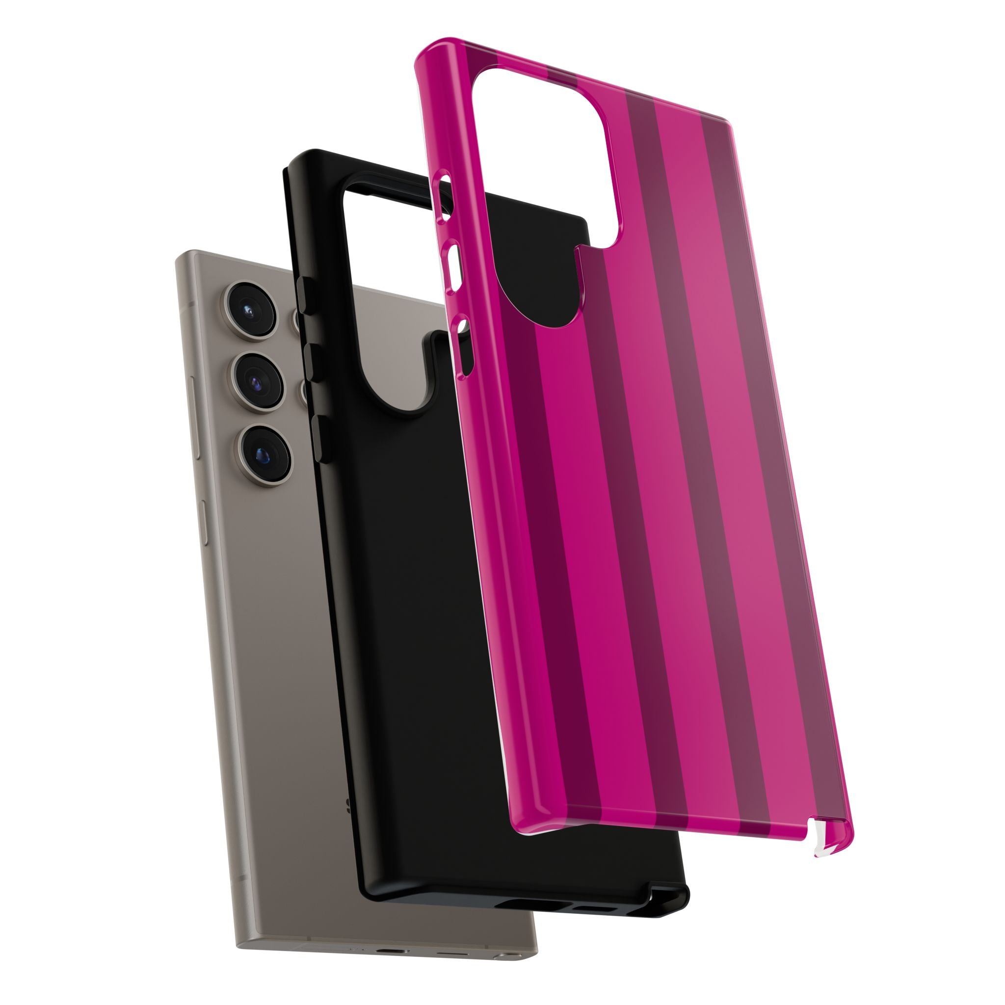 Hot Pink Striped Phone Case
