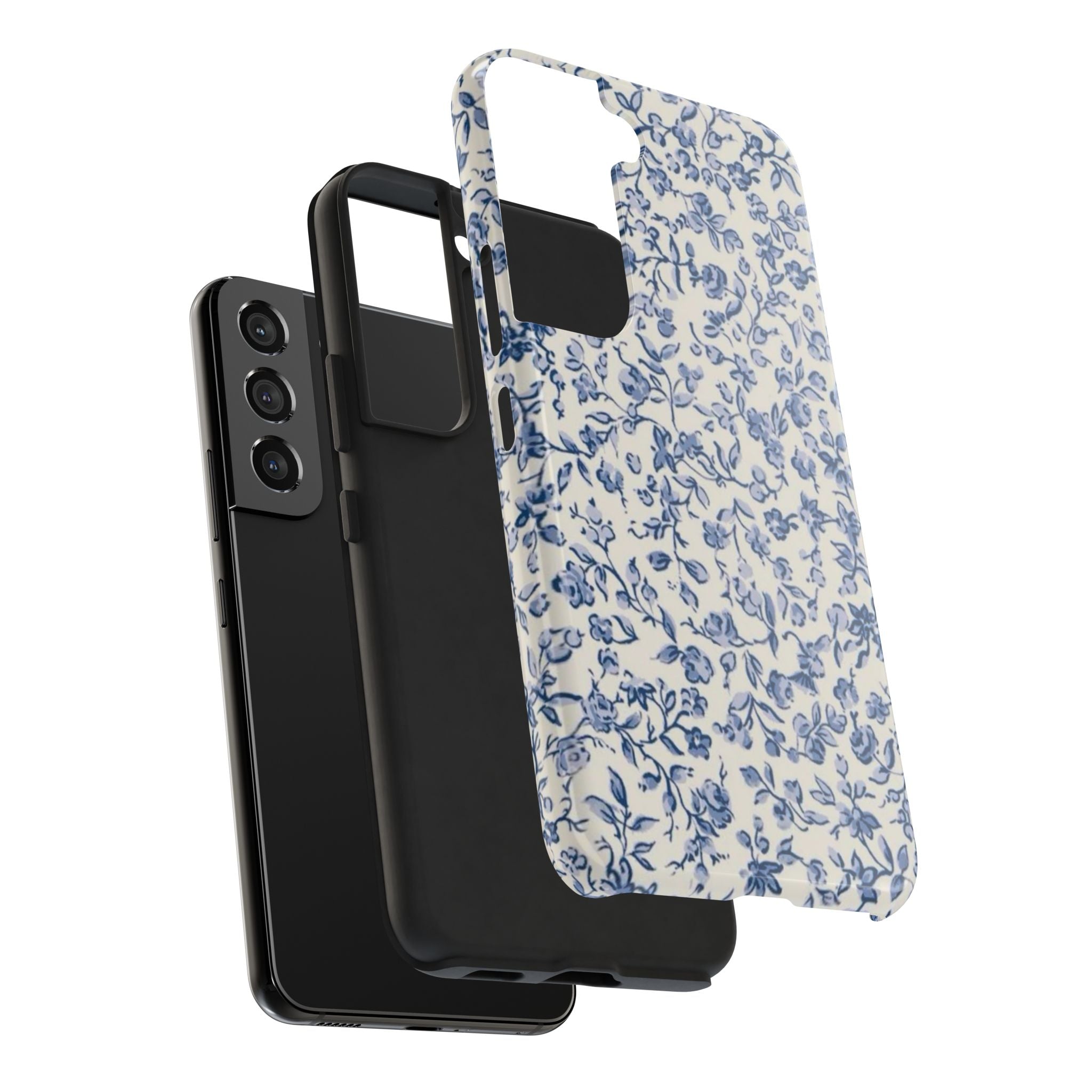 Blue Floral Tough Phone Case