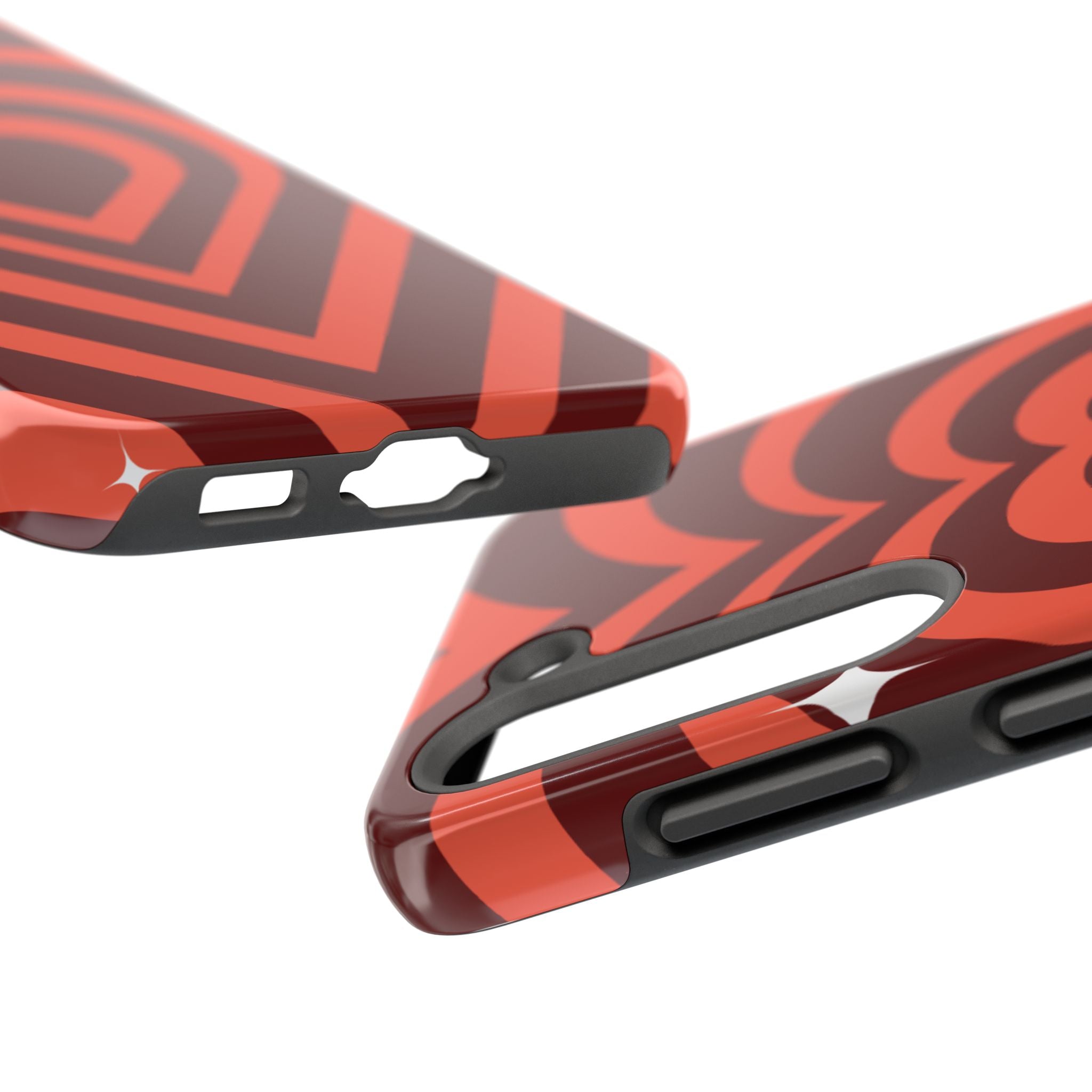 Retro Red Heart Pattern Phone Case