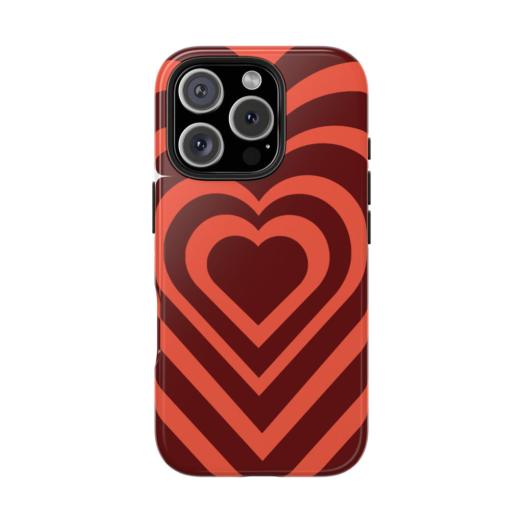 Retro Red Heart Pattern Phone Case