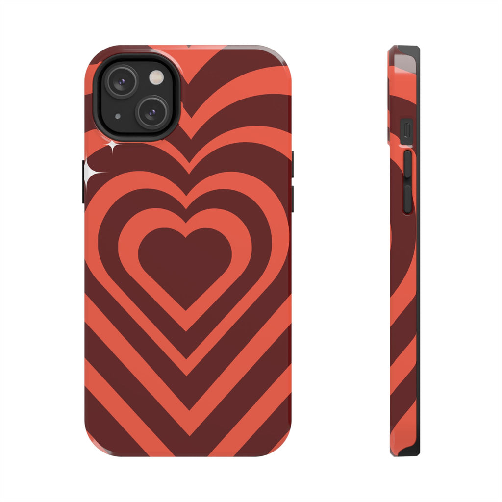 Retro Red Heart Pattern Phone Case