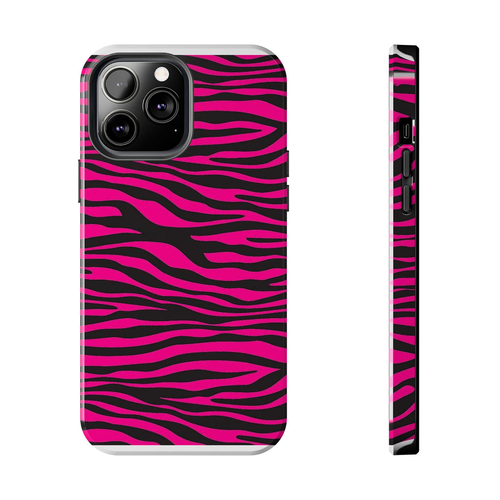 Hot Pink Zebra Tough Phone Case