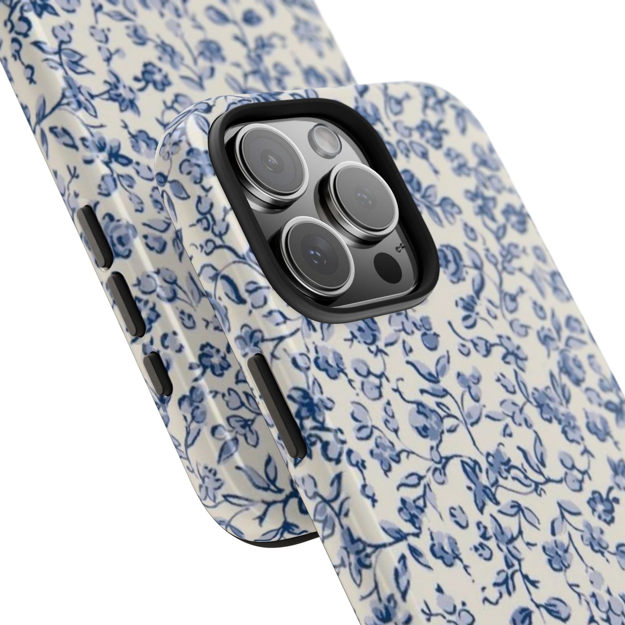 Blue Floral Tough Phone Case