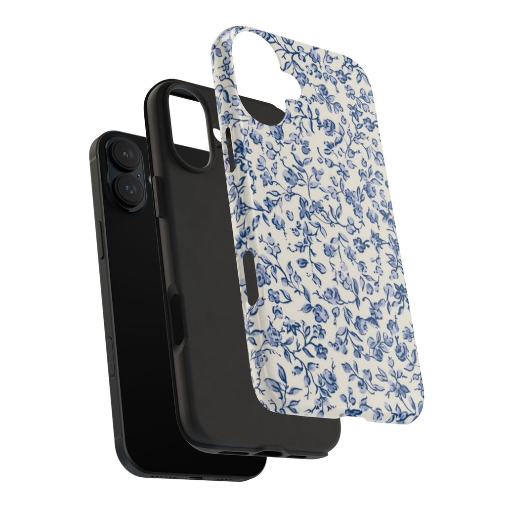 Blue Floral Tough Phone Case