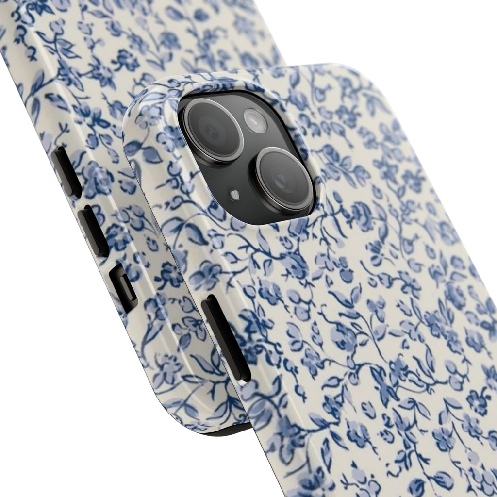 Blue Floral Tough Phone Case