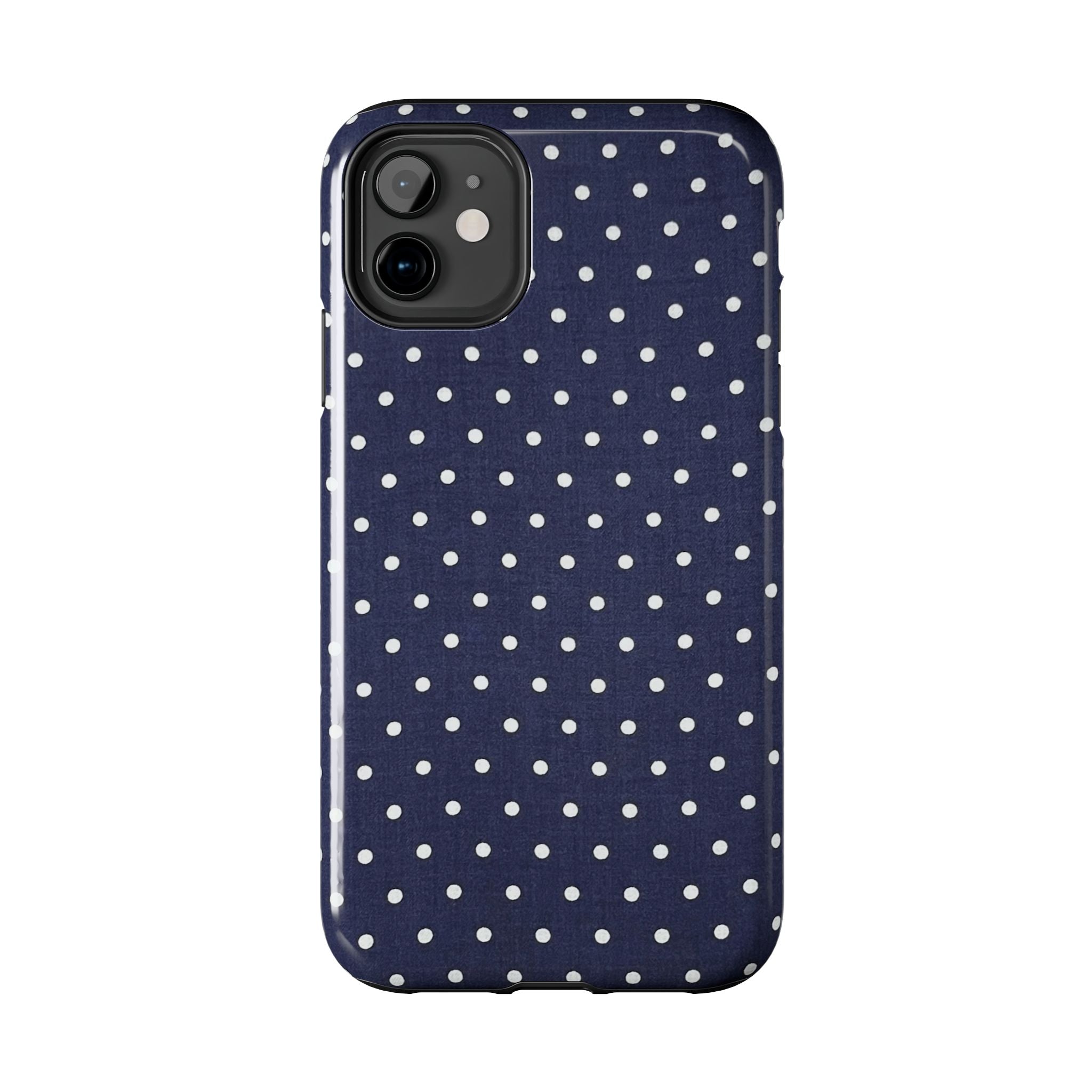Navy Polka Dot Tough Phone Case