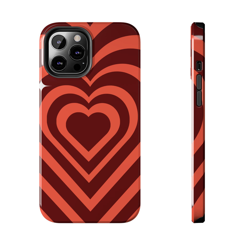 Retro Red Heart Pattern Phone Case