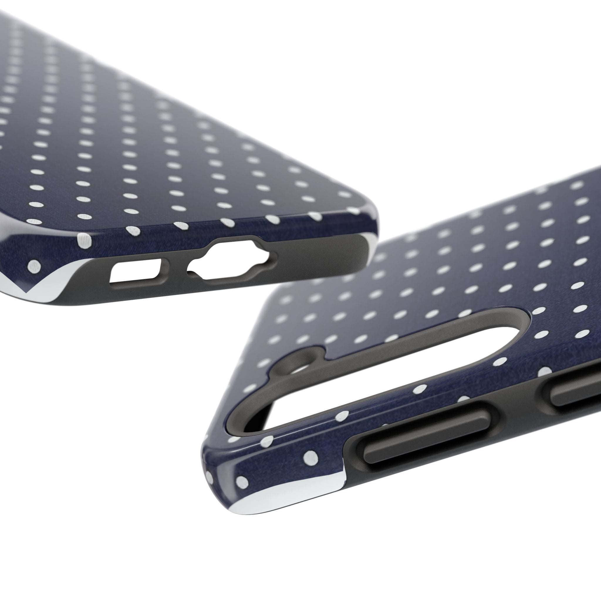 Navy Polka Dot Tough Phone Case