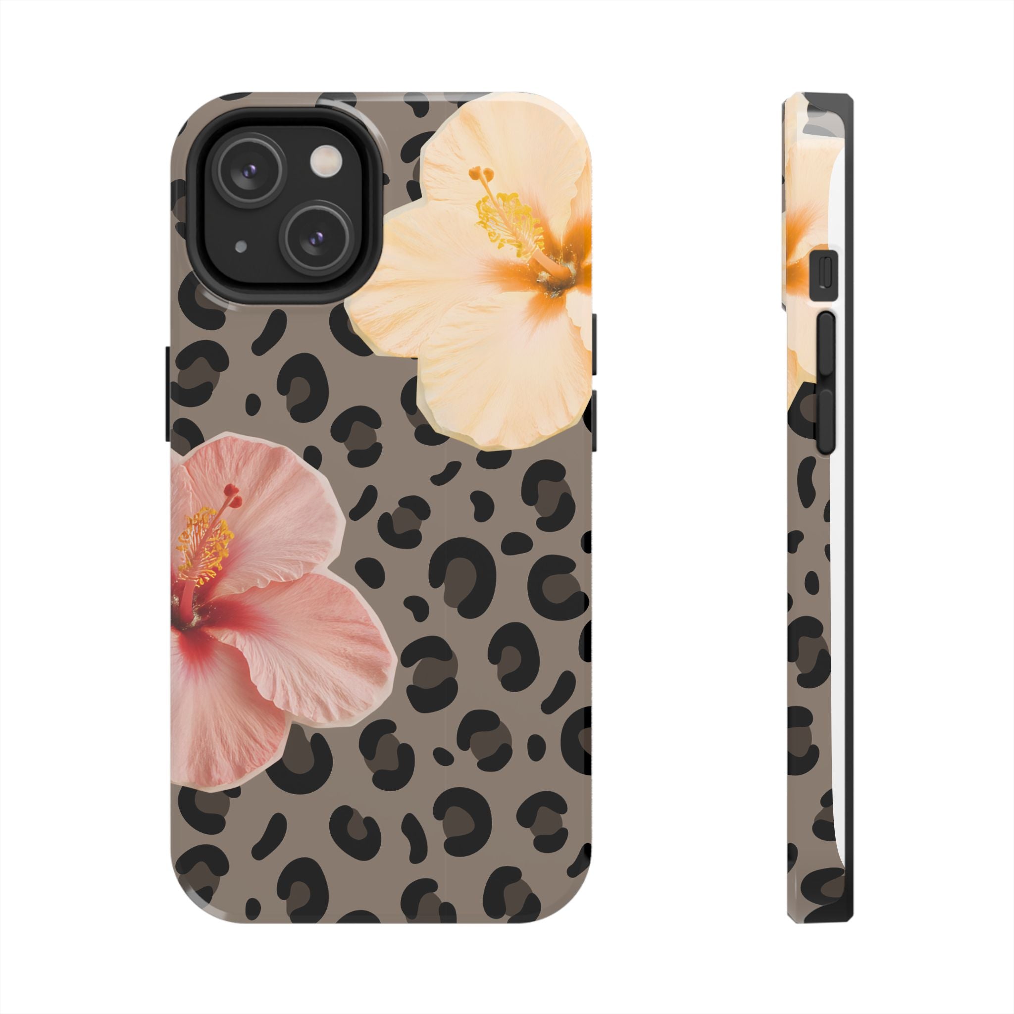 Tropical Hibiscus Leopard Phone Case | Floral Animal Print Phone Case