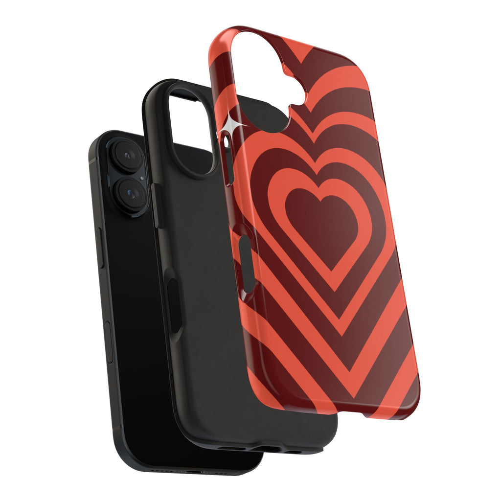 Retro Red Heart Pattern Phone Case