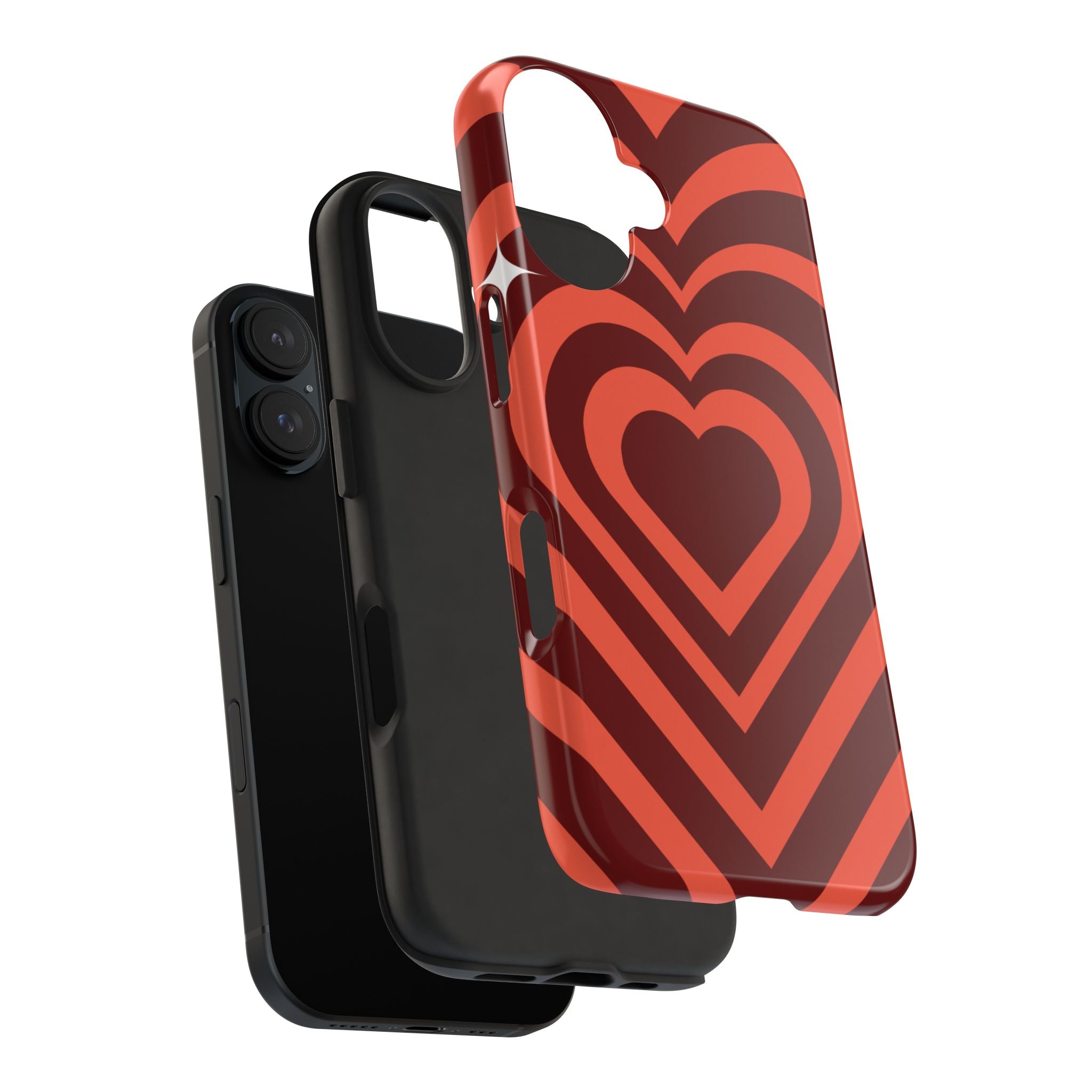 Retro Red Heart Pattern Phone Case