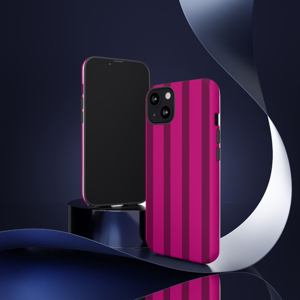 Hot Pink Striped Phone Case