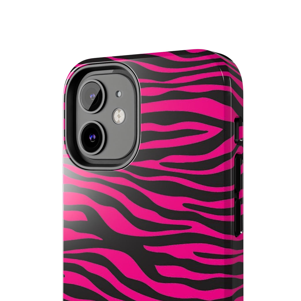 Hot Pink Zebra Tough Phone Case