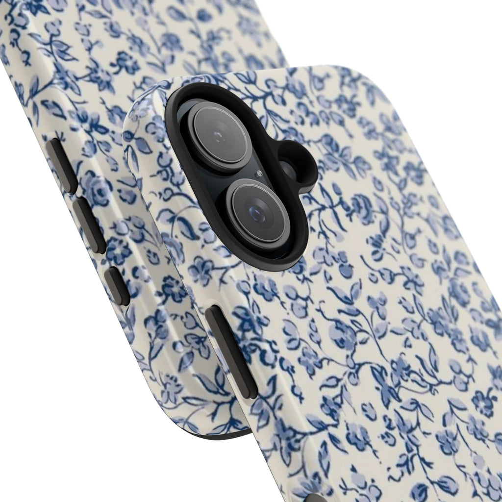 Blue Floral Tough Phone Case