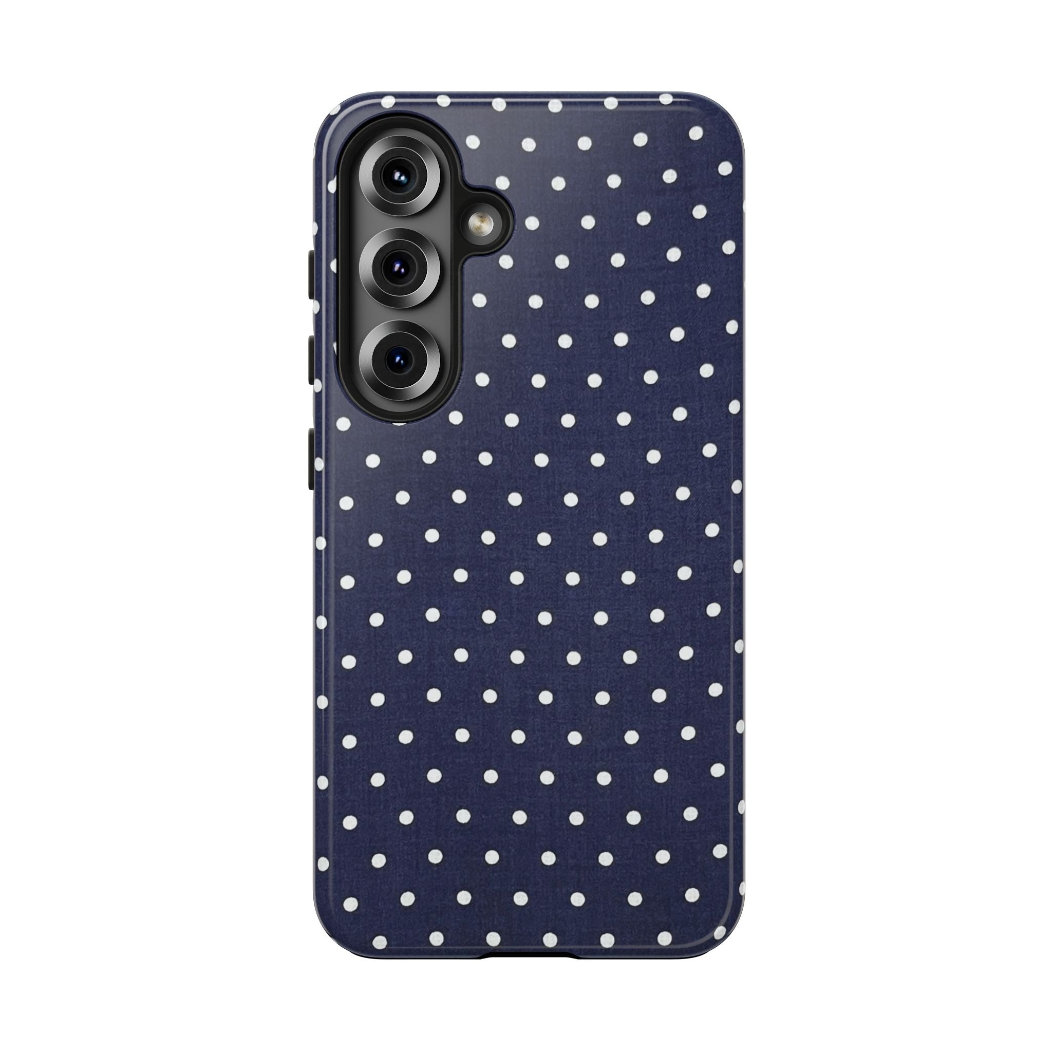 Navy Polka Dot Tough Phone Case