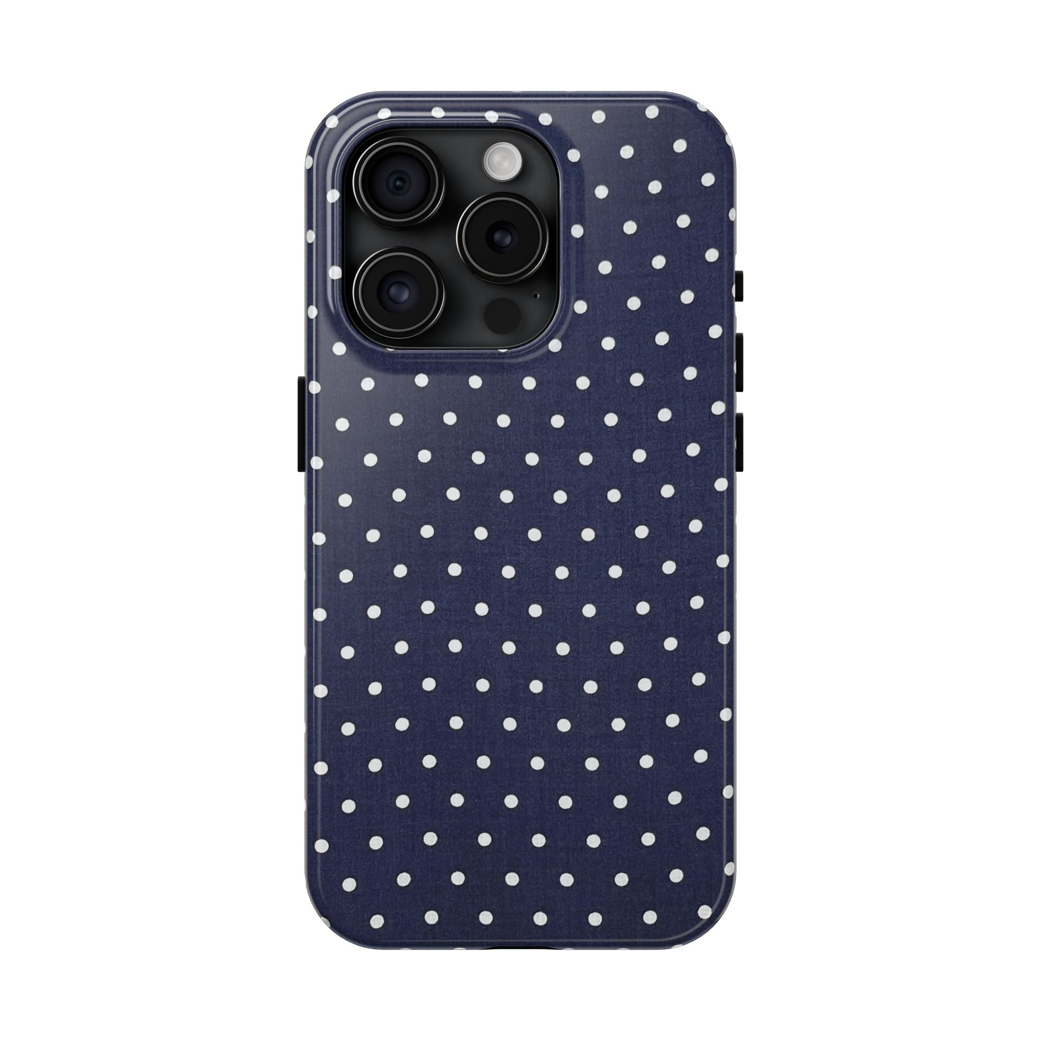 Navy Polka Dot Tough Phone Case